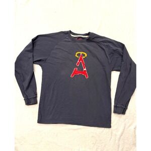 Red Jacket Los Angeles Angels Long Sleeve Shirt Navy Blue Retro MLB XL